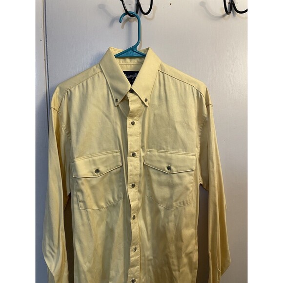 Vintage Wrangler X-Long Tails Shirt Mens Size 15 1/2  Yellow Button Down - Picture 1 of 7